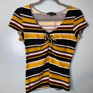 ALMOST FAMOUS Yellow Striped Shirt